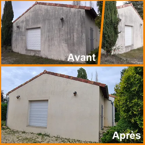 Nettoyage façade avant/aprés
